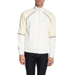 Vince Mens Cream Color block Track Zip Up Jacket Sz XXL NWT